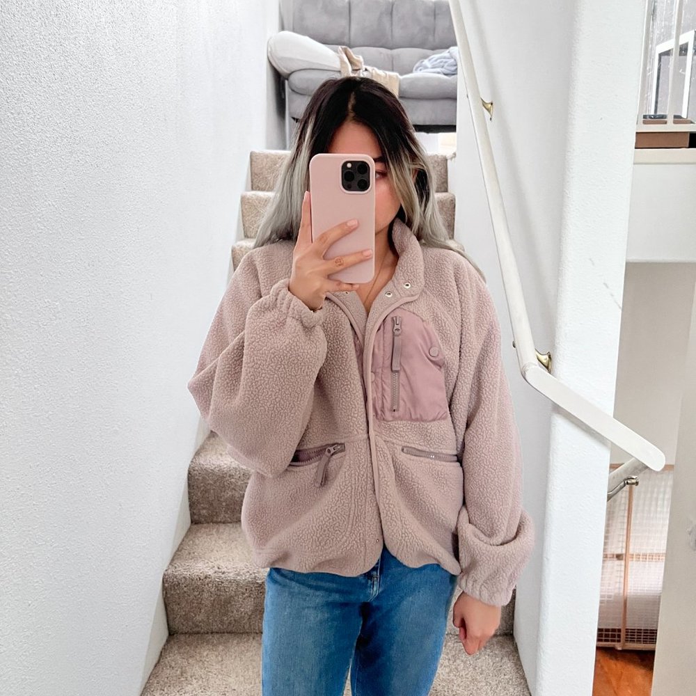 Free People Hit The Slopes Jacket in Light Pink